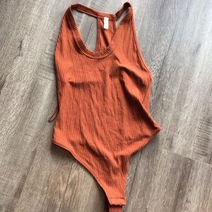 Rust Ribbed Bodysuit